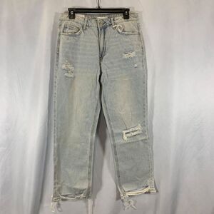 VERVET Arlo High Rise Vintage Crop Boyfriend Jeans Light Blue